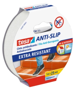 Nastro antiscivolo anti-slip trasparente, 25 mm x 5 mt - tesa